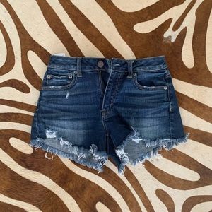 American Eagle High Rise Jean Shorts Size 0